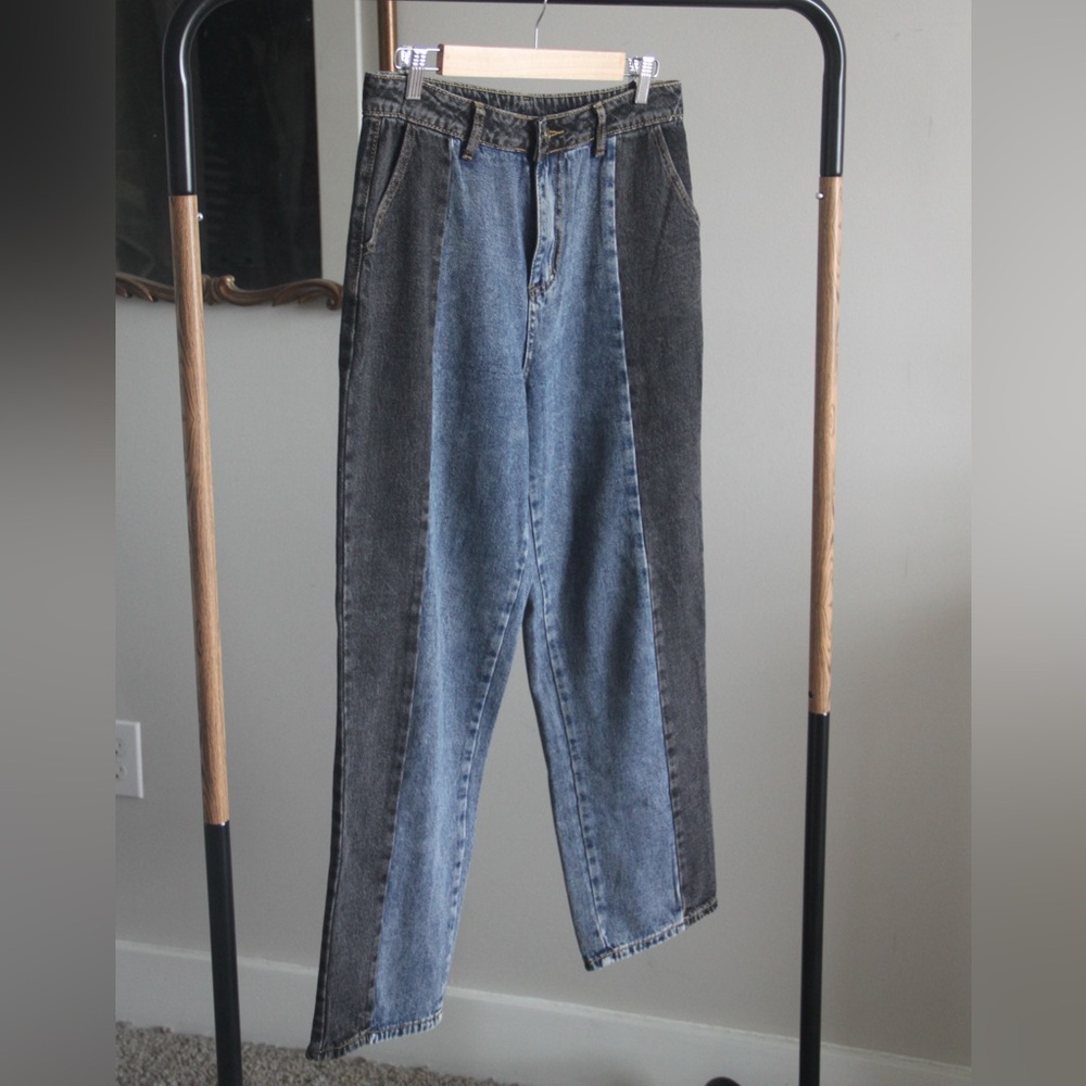 Two-Tone Mom Jeans